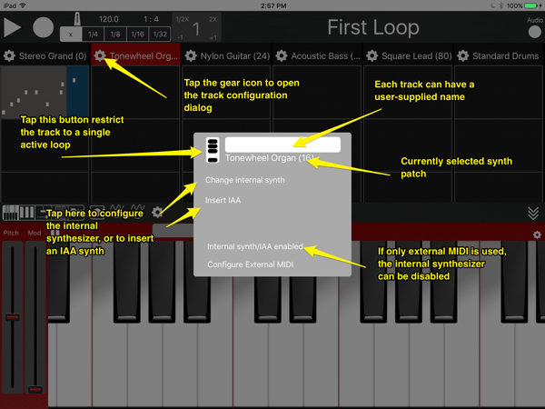 Synth settings